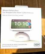 Mission Battery Dock Base for Amazon Echo Show 5 (2023) White - MC11BW