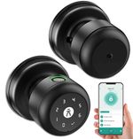 Smart Door Knob with Lock,Keyless Entry Fingerprint 1, Morden Black