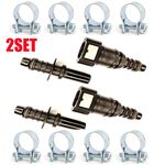 2SET 8mm 10mm Car Motorcycle Black Fuel Line Hose Quick Release Connector