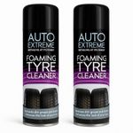 2X Foaming Tyre Spray Aerosol Cleaner Dirt Grime Alloy Wheel Restorer 300ml