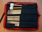 DRUM CASE with 7 PAIRS OF DRUM STICKS