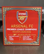 Arsenal Premier League Champions 25/26 Plaque Season 3d printed