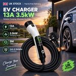 UK 13A Electric Vehicle Car Charger Portable EV Charging Cable Type 2 Plug 3 Pin
