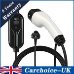 13A 3.5KW EV Charger Type 2 UK Plug 3 Pin Portable Car Charging Lead