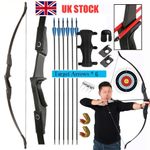 10pcs 40lbs Takedown Recurve Bow 57" Right Left Hand Archery Practice Set Hunt