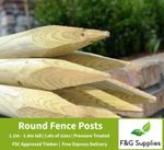 Round Wooden Fence Posts  - Pick the size and quantity!  HC4 Pressure treated