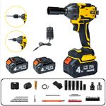 2800NM HIGH TORQUE 1/2 IMPACT WRENCH BRUSHLESS CORDLESS BATTERY IMPACT GUN KIT