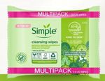 Simple Kind to Skin Wipes 4x25 (100) Biodegradable Face Cleanser Sensitive Vegan