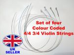 Violin Strings E A D G (set of 4) 4/4 & 3/4 German Silver Wound -  UK Supplier