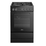 Cooker Black Electric 50cm Single Cavity 62L Solid 4 Zone Hob Willow WE50SSB