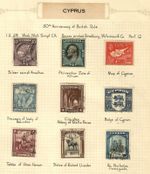 CYPRUS SG123-31 the 1928 GV set to 45pi fine used on album page cat £180+