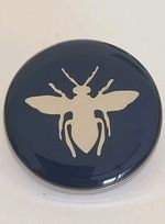 AUTHENTIC CHRISTIAN DIOR BLUE & SILVER DIOR BEE PIN BADGE RARE