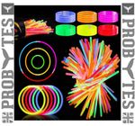 50/100/200/300/400/500 Party Pack 8" Glow Stick Neon Colors Favor with Connector