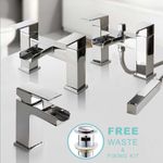  Waterfall Bathroom Taps Chrome Basin Mixer Bath Filler Shower Deck Tap Sets
