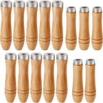 15pcs Cylindrical Small Wooden Handle File Handle  Screwdriver Hand Drill