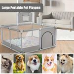 Large Pet Dog Playpen Portable Puppy Safety Yard Activity Center 128X128X66CM UK