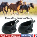 Rubber Horse Hoof Boots Thick Protective Cover Sturdy For Horses Training Riding