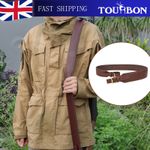 TOURBON Hunting Rifle Sling Adjustable Gun Leather Shoulder Strap Brown Shooting