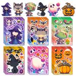 18 Sheets of Halloween Stickers DIY Kids Face Stickers, Make size,