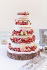 16" (40cm)  Rustic Log slice, Wooden Wedding cake stand, centerpiece