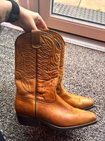 Joe Sanchez Women’s Tan Leather Western Cowboy Pull-On Boots US 8.5 UK 6 