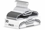 Belofay White Plastic Coat/Clothes Hangers 30 Pack Slim Non Slip Space Saving