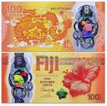 Fiji 100 cents 2023 2024 commemorative Year of Dragon P 124 New UNC Banknotes