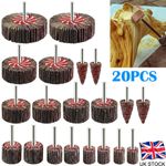 80 Grit Flap Wheel Set 20PCS Sanding Attachments for 6Mm Drill, Grinder, Metal,