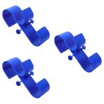 3Pcs Reusable Pool Accessory Holders Blue ABS Wall Hooks for Outdoor Storage