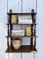 French Vintage Mahogany  Tiered Wall Shelves