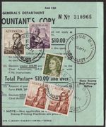 OFFICIAL PMG BULK POSTAGE RECEIPT WITH 50c; $2 & $4 NAVIGATORS DATED 1971 CV$400