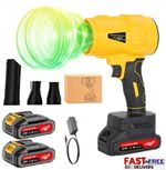 2 Battery Cordless Leaf Blower Turbo Fan Electric Handheld Air Blower 40000 RPM