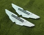 Aston Martin Logo Car Mat Badges & Genuine Aston Martin Racing Presentation Box
