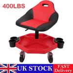 Heavy Duty Rolling Shop Stool with Wheels, Adjustable Height 400 lbs Capacity
