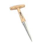 Hand Dibber Mirror Polished Stainless Steel Hardwood Handle Planting Garden Tool