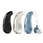 Rechargeable Digital Hearing Aid Sound Voice Amplifier Behind Ear Adjustable UK