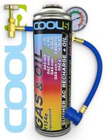 COOL5 R12/R134a Gas&Oil Aircon Gas + Hose Top Up Kit (500ml) - AC Refill Bundle!