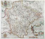 Devonshire  Original early map by William Kip c1607