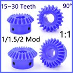 Bevel Gear 1/1.5/2 Module Blue Nylon Bevel Gears 90° 1:1 Transmission Bevel Gear