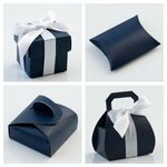 Luxury DIY Wedding Party Favour Gift Boxes - Navy Silk Range Box Only