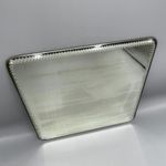 Rare Square Antique Sorcerer Wall Mirror Display Stand Vtg 30s Bevelled Lead Rim