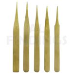 SET 5 Brass Tweezer Non-Magnetic Jewellery Watch  Repair Tweezers Solder Tool