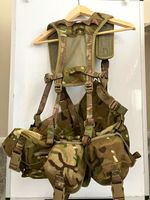 Camouflage Military Surplus Load Bearing Webbing Belt Kit w/ Yoke & Pouches