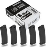 Specna Arms S-Mag 125rnd Mid-Cap Magazine for M4/AR-15 AEGs; Black – 5 Pack