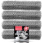 4x Kettle Descaler Balls Stainless Steel Mesh Limescale Remover Wire Cleaner Fur