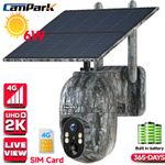 4G LTE Solar Wildlife Trail Camera Wireless PTZ Security Camera With UK SIM Card