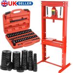 20 Ton H-Frame Workshop Garage Hydraulic Shop Press & 52 Pcs Bearing Bush Driver