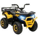 AIYAPLAY 12V Kids Quad Bike w/ 4 Suspension Wheels, for 3-5 Years, Yellow