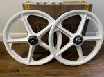 Skyway Tuff II Wheels White, Old School BMX, with Freewheel and brake pads