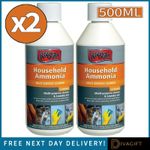 2 x KNOCKOUT HOUSEHOLD AMMONIA STRONG MULTI-SURFACE FLOOR CLEANER LIQUID 500ML